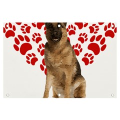 Belgian Malinois Gift T- Shirt Cool Belgian Malinois Valentine Heart Paw Belgian Malinois Dog Lover Yoga Reflexion Pose T- Shirtyoga Reflexion Pose T- Shirt Banner And Sign 6  X 4  by hizuto