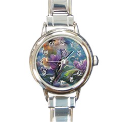 Abstract Blossoms  Round Italian Charm Watch by Internationalstore