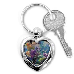 Abstract Blossoms  Key Chain (heart) by Internationalstore