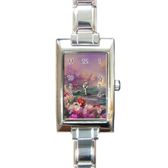 Abstract Flowers  Rectangle Italian Charm Watch by Internationalstore