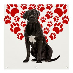 Cane Corso Gifts T- Shirt Cool Cane Corso Valentine Heart Paw Cane Corso Dog Lover Valentine Costume Yoga Reflexion Pose T- Shirtyoga Reflexion Pose T- Shirt Banner And Sign 4  X 4  by hizuto