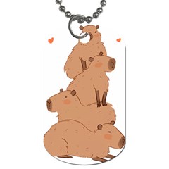 Capybara Art T- Shirt Capybara Pile - A Cute Stack Of Capybaras T- Shirt Yoga Reflexion Pose T- Shirtyoga Reflexion Pose T- Shirt Dog Tag (one Side) by hizuto