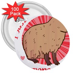 Capybara Art T- Shirt I Just Really Like Capybaras O K  T- Shirt Yoga Reflexion Pose T- Shirtyoga Reflexion Pose T- Shirt 3  Buttons (100 Pack)  by hizuto