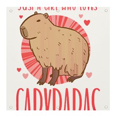 Capybara Love T- Shirt Just A Girl Who Loves Capybaras A Cute Design For Capybara Lovers T- Shirt Yoga Reflexion Pose T- Shirtyoga Reflexion Pose T- Shirt Banner And Sign 4  X 4  by hizuto