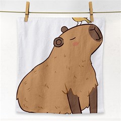 Capybara T- Shirt Cute Capybara Illustration With A Bird Friend T- Shirt Yoga Reflexion Pose T- Shirtyoga Reflexion Pose T- Shirt Face Towel by hizuto