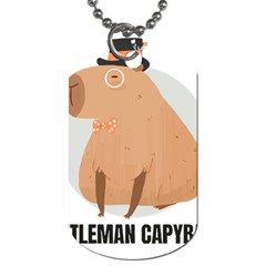 Capybara T- Shirt Gentlemen Capybara - A Cute Funny Capybara Illustration T- Shirt Yoga Reflexion Pose T- Shirtyoga Reflexion Pose T- Shirt Dog Tag (two Sides) by hizuto