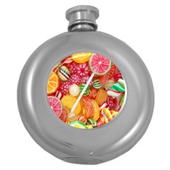 Aesthetic Candy Art Round Hip Flask (5 Oz) by Internationalstore