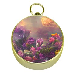 Floral Blossoms  Gold Compasses by Internationalstore