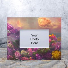 Floral Blossoms  White Tabletop Photo Frame 4 x6  by Internationalstore