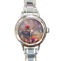 Floral Blossoms  Round Italian Charm Watch by Internationalstore