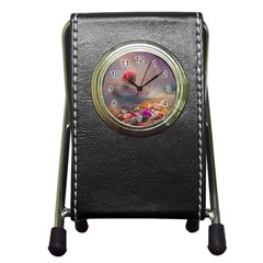 Floral Blossoms  Pen Holder Desk Clock by Internationalstore