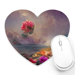 Floral Blossoms  Heart Mousepad by Internationalstore