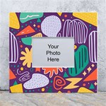 Colorful Shapes On A Purple Background White Wall Photo Frame 5  x 7  Front