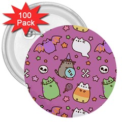 Pusheen Cat 3  Buttons (100 Pack)  by Pakjumat