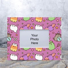 Pusheen Cat White Tabletop Photo Frame 4 x6  by Pakjumat