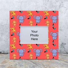 Elephant Monkey Dog Cartoon White Box Photo Frame 4  X 6  by Pakjumat