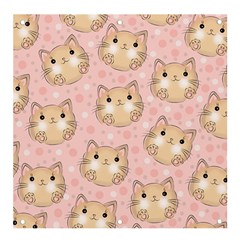 Cat Pattern Pink Cartoon Banner And Sign 4  X 4  by Pakjumat