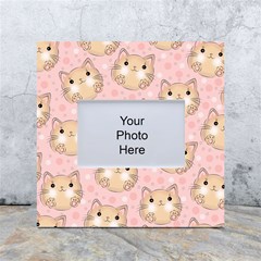 Cat Pattern Pink Cartoon White Box Photo Frame 4  X 6  by Pakjumat