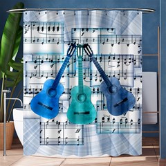 Guitar Acoustic Music Art Shower Curtain 60  X 72  (medium)  by Pakjumat