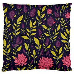 Flower Pattern Design Standard Premium Plush Fleece Cushion Case (two Sides) by Pakjumat