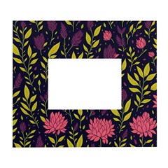 Flower Pattern Design White Wall Photo Frame 5  X 7  by Pakjumat