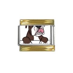 Boxer Dog T- Shirt Tri Colored Boxer T- Shirt Gold Trim Italian Charm (9mm) by JamesGoode