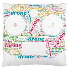 Drone Racing Word Cloud T- Shirt F P V Freestyle Drone Racing Word Cloud T- Shirt (5) Large Premium Plush Fleece Cushion Case (two Sides) by ZUXUMI