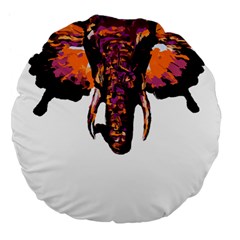 Elephant Art T- Shirtbutterfly Elephant T- Shirt Large 18  Premium Flano Round Cushions by ZUXUMI