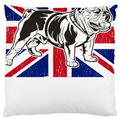 English Bulldog T- Shirt English Bulldog - English Bulldog Union Jack Flag T- Shirt Large Premium Plush Fleece Cushion Case (two Sides) by ZUXUMI