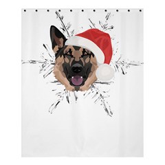 German Shepherd T- Shirt German Shepherd Merry Christmas T- Shirt (3) Shower Curtain 60  X 72  (medium)  by ZUXUMI