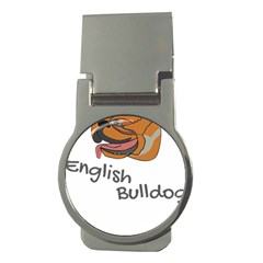 Bulldog T- Shirt Dog Face T- Shirt Money Clips (round)  by JamesGoode