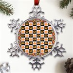 Lantern Chess Halloween Metal Large Snowflake Ornament Front