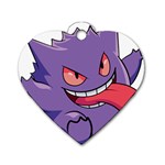 Purple Funny Monster Dog Tag Heart (One Side) Front