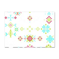 Christmas Cross Stitch Pattern Effect Holidays Symmetry Crystal Sticker (a4) by Sarkoni