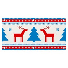 Red And Green Christmas Tree Winter Pattern Pixel Elk Buckle Holidays Banner And Sign 6  X 3  by Sarkoni