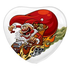 Funny Santa Claus Christmas Heart Glass Fridge Magnet (4 Pack) by Sarkoni