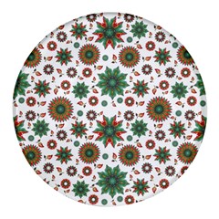 Pattern Abstract Seamless Round Glass Fridge Magnet (4 Pack) by uniart180623