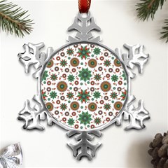 Pattern Abstract Seamless Metal Small Snowflake Ornament by uniart180623