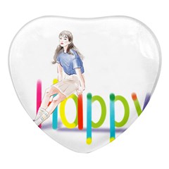 Happy Heart Glass Fridge Magnet (4 Pack) by SychEva