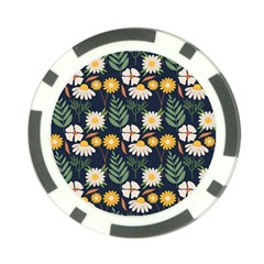 Flower Grey Pattern Floral Poker Chip Card Guard (10 Pack) by Dutashop