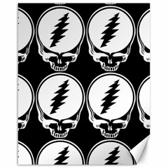 Black And White Deadhead Grateful Dead Steal Your Face Pattern Canvas 16  X 20  by Sarkoni