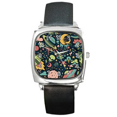 Alien Rocket Space Aesthetic Square Metal Watch by Sarkoni