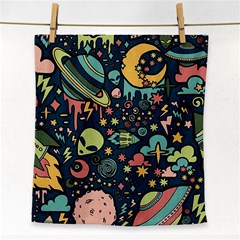 Alien Rocket Space Aesthetic Face Towel by Sarkoni