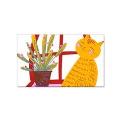 Cat Pet Ginger Art Animal Cartoon Sticker Rectangular (10 Pack) by uniart180623