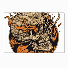 Human Skull  Skull Art Skeleton Illustration Postcards 5  X 7  (pkg Of 10) by uniart180623