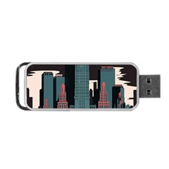 New York City Nyc Skyline Cityscape Portable Usb Flash (one Side) by uniart180623