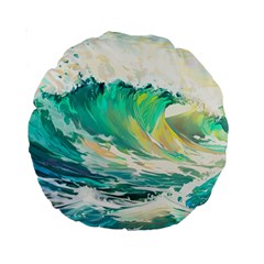 Waves Ocean Sea Tsunami Nautical Painting Standard 15  Premium Round Cushions by uniart180623