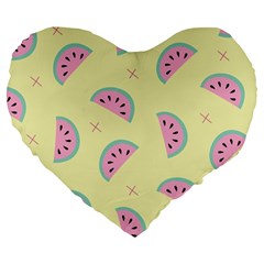 Watermelon Wallpapers  Creative Illustration And Patterns Large 19  Premium Flano Heart Shape Cushions by Ket1n9