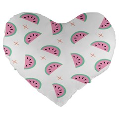 Watermelon Wallpapers  Creative Illustration And Patterns Large 19  Premium Flano Heart Shape Cushions by Ket1n9