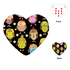 Cute Owls Pattern Playing Cards Single Design (heart) by Ket1n9